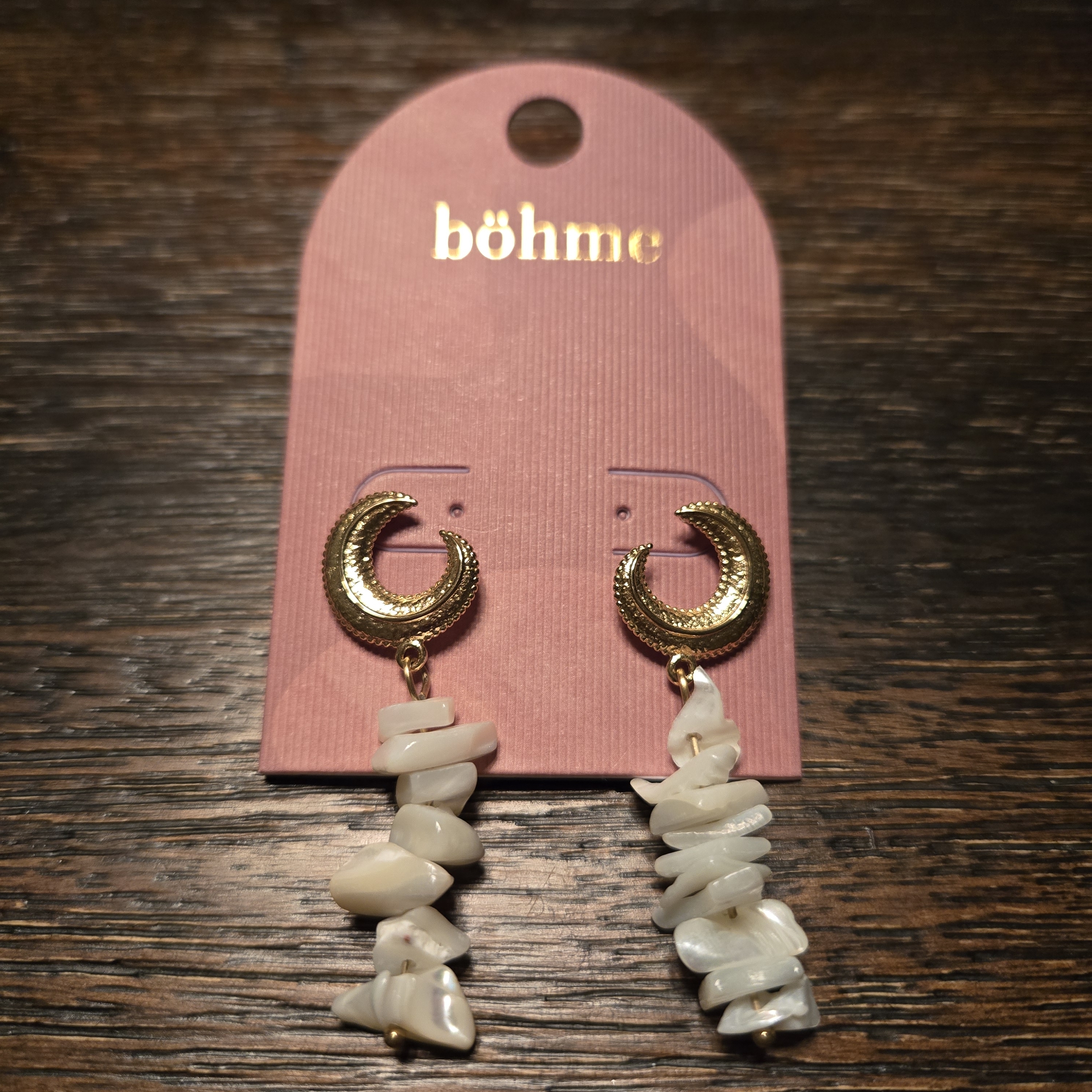 Gold And Cream Earrings